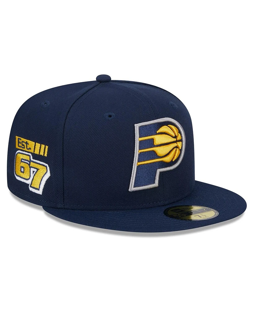 Men's New Era Navy Indiana Pacers 2024 Nba All-Star Game Rally Drive Side Patch 59FIFTY Fitted Hat