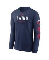 Men's Nike Navy Minnesota Twins Repeater Long Sleeve T-shirt