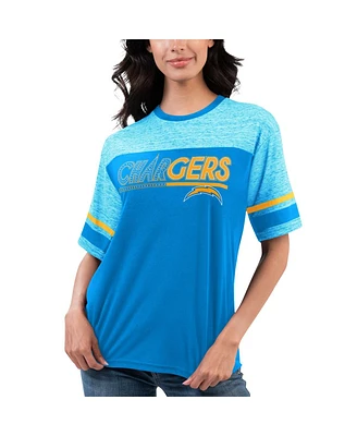Women's G-iii 4Her by Carl Banks Powder Blue Los Angeles Chargers Track T-shirt