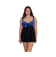 Women's Longitude Tie Front Swim Dress