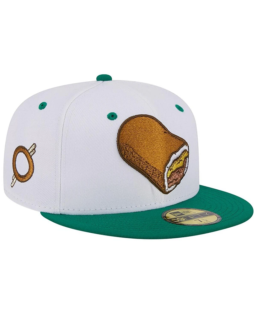 Men's New Era White Omaha Storm Chasers Theme Nights Runzas 59FIFTY Fitted Hat