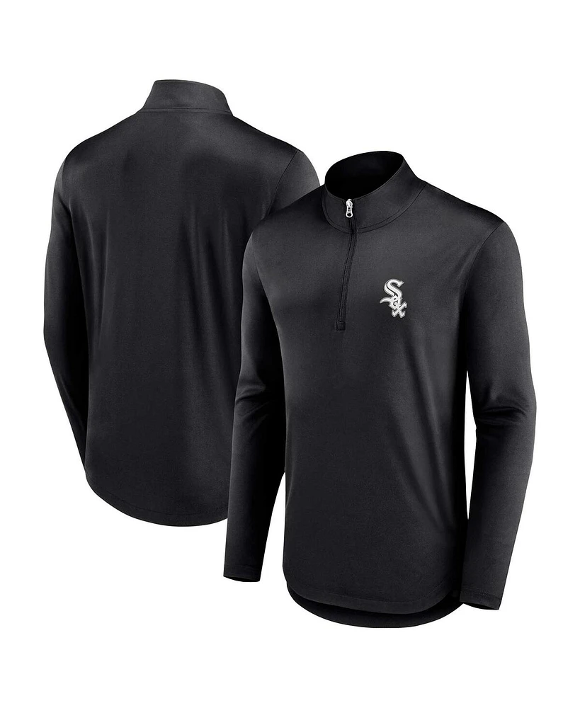 Men's Fanatics Black Chicago White Sox Quarterback Quarter-Zip Top