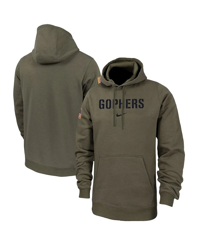 Men's Nike Olive Minnesota Golden Gophers Military-Inspired Pack Club Fleece Pullover Hoodie