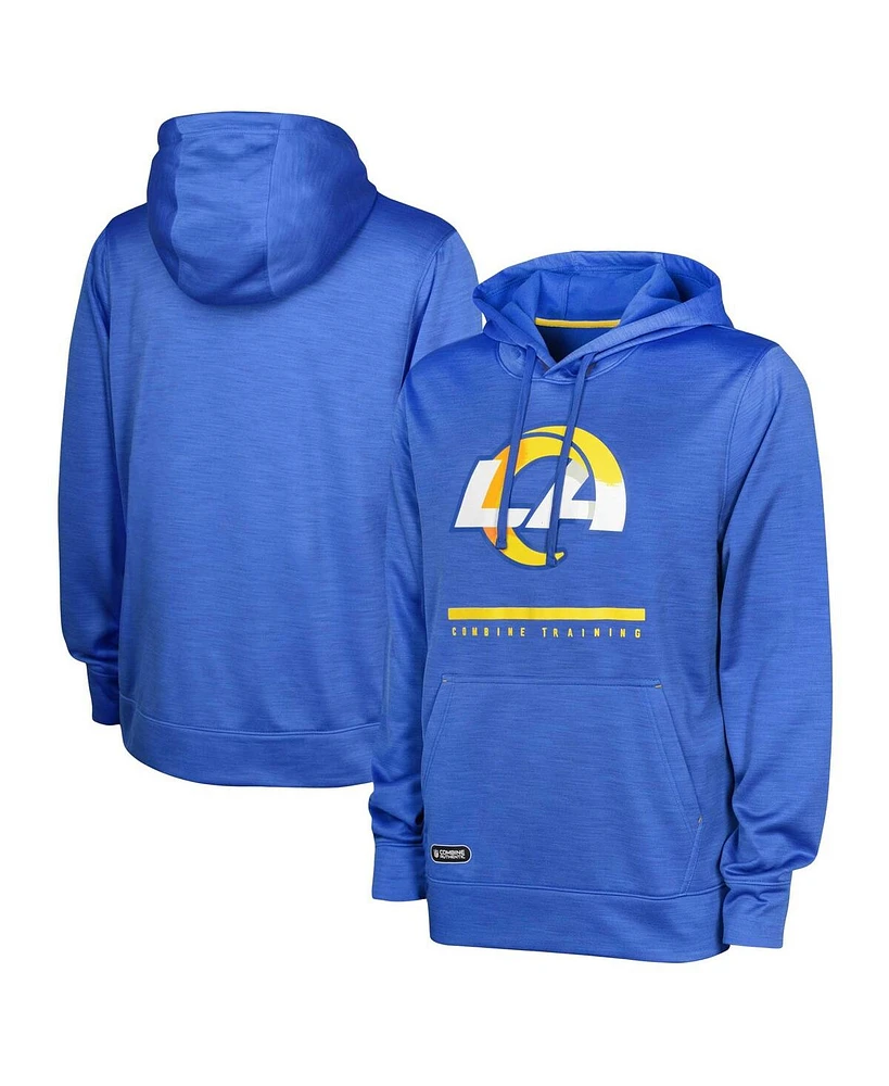 Men's Royal Los Angeles Rams Speed Drill Streak Pullover Hoodie