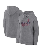 Women's Fanatics Heather Gray Boston Red Sox Script Favorite Lightweight Fitted Pullover Hoodie