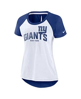 Women's Nike White, Royal New York Giants Back Slit Lightweight Fashion T-shirt