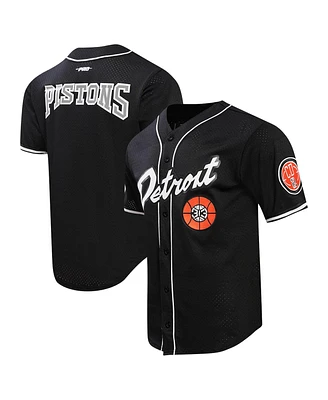 Men's Pro Standard Black Detroit Pistons 2023/24 City Edition Mesh Baseball Jersey