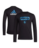 Men's adidas Black Minnesota United Fc Local Pop Aeroready Long Sleeve T-shirt