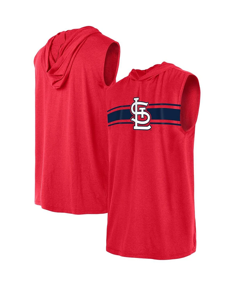 Men's New Era Red St. Louis Cardinals Sleeveless Pullover Hoodie