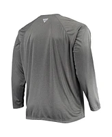 Men's Columbia Charcoal Texas Longhorns Big and Tall Terminal Tackle Omni-Shade Long Sleeve Raglan T-shirt