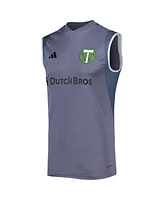 Men's adidas Gray Portland Timbers 2023 On-Field Sleeveless Training Jersey