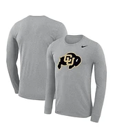 Men's Nike Heather Gray Colorado Buffaloes Legend Wordmark Performance Long Sleeve T-shirt