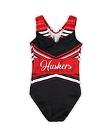 Girls Youth Scarlet Nebraska Huskers Spirit V-Neck Leotard