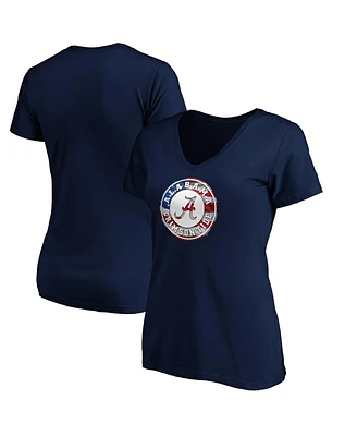 Women's Fanatics Navy Alabama Crimson Tide Banner Wave V-Neck T-shirt