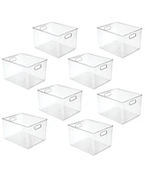 mDesign Plastic Office Supply Organizer Storage Bins w/ Handles - 12 x 10 x 8 - 8 Pack