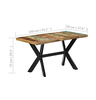 Dining Table 55.1"x27.6"x29.5" Solid Reclaimed Wood