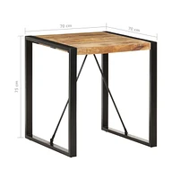 Dining Table 27.6"x27.6"x29.5" Solid Rough Mango Wood