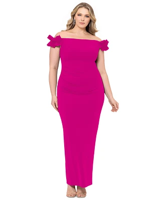 Xscape Plus Off-The-Shoulder Sheath Dress