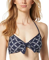 Michael Kors Women's Printed Tie-Front Bikini Top