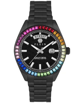Philipp Plein Men's Date Superlative Black Ion Plated Stainless Steel Bracelet Watch 42mm