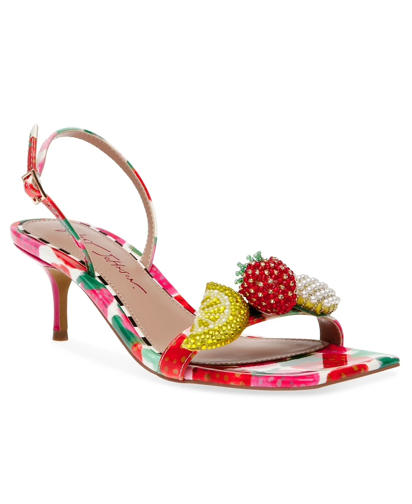 Betsey Johnson Women's Colson Fruit Kitten-Heel Dress Sandals