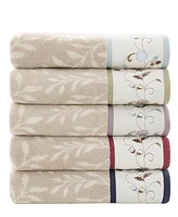 Madison Park Cotton 6-Pc. Embroidered Serene Jacquard Towel Set