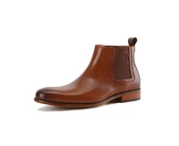 Gino Vitale Men's Handcrafted Genuine Leather Pull-On Chelsea Gore Dress Boot