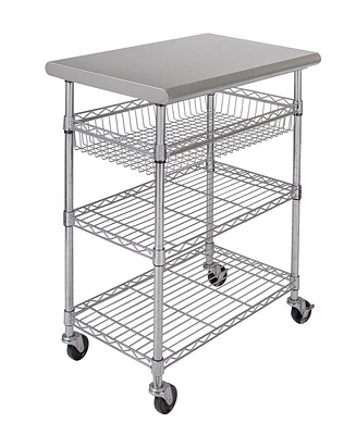 Seville Classics Stainless-Steel Top Utility Cart, Nsf Certified