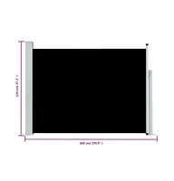 Patio Retractable Side Awning 47.2"x196.9" Black