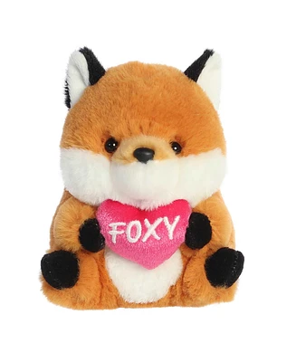 Aurora Mini Foxy Fox Rolly Pet Round Plush Toy Orange 5"