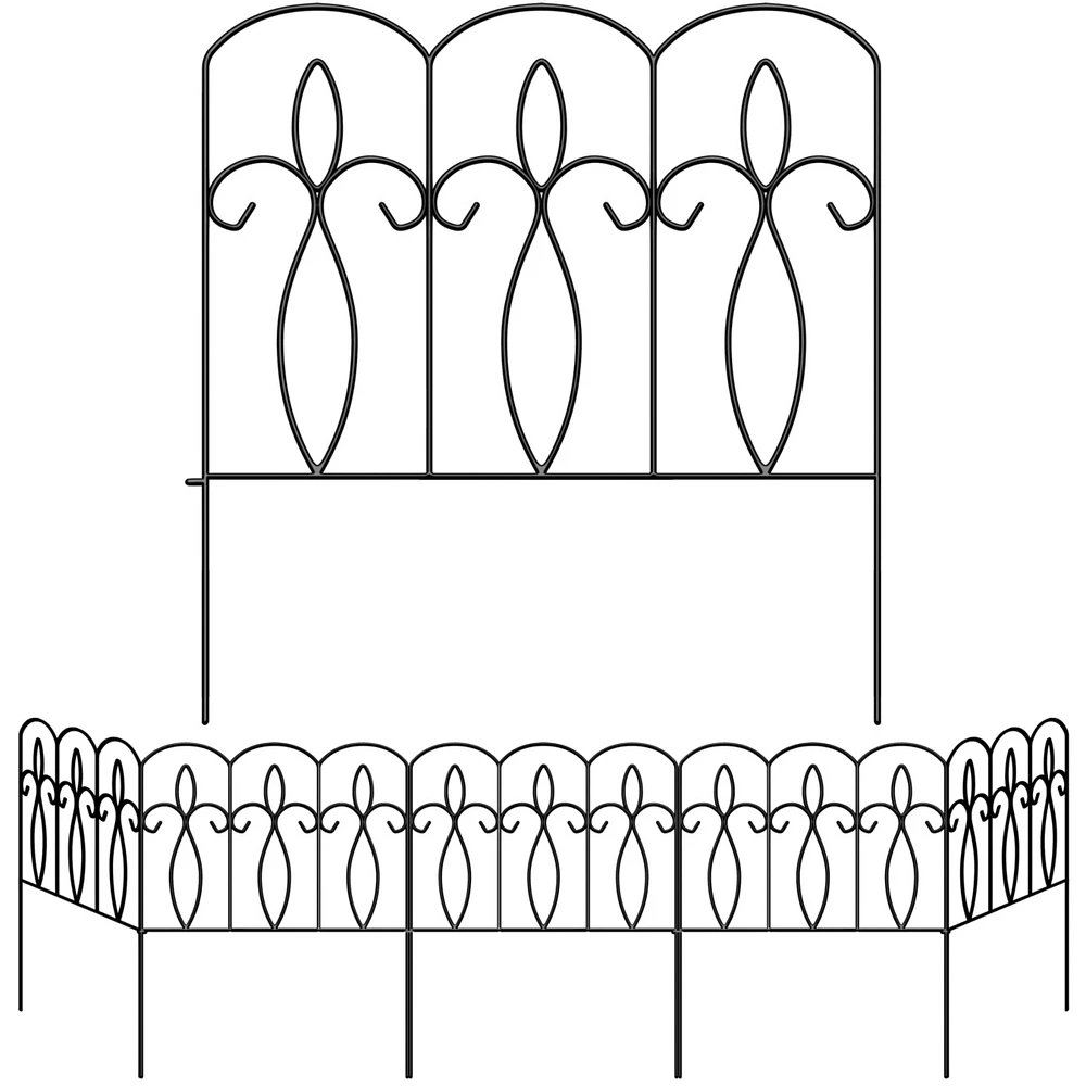 Sorbus Decorative Metal Garden Fence - 5 Panels