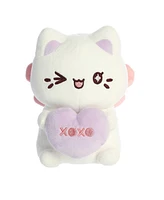 Aurora Small Candy Heart Sitting Meowchi Tasty Peach Enchanting Plush Toy White 7"