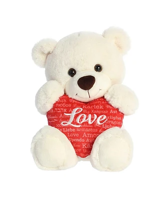 Aurora Medium Universal Love Bear Valentine Heartwarming Plush Toy Ivory 11"