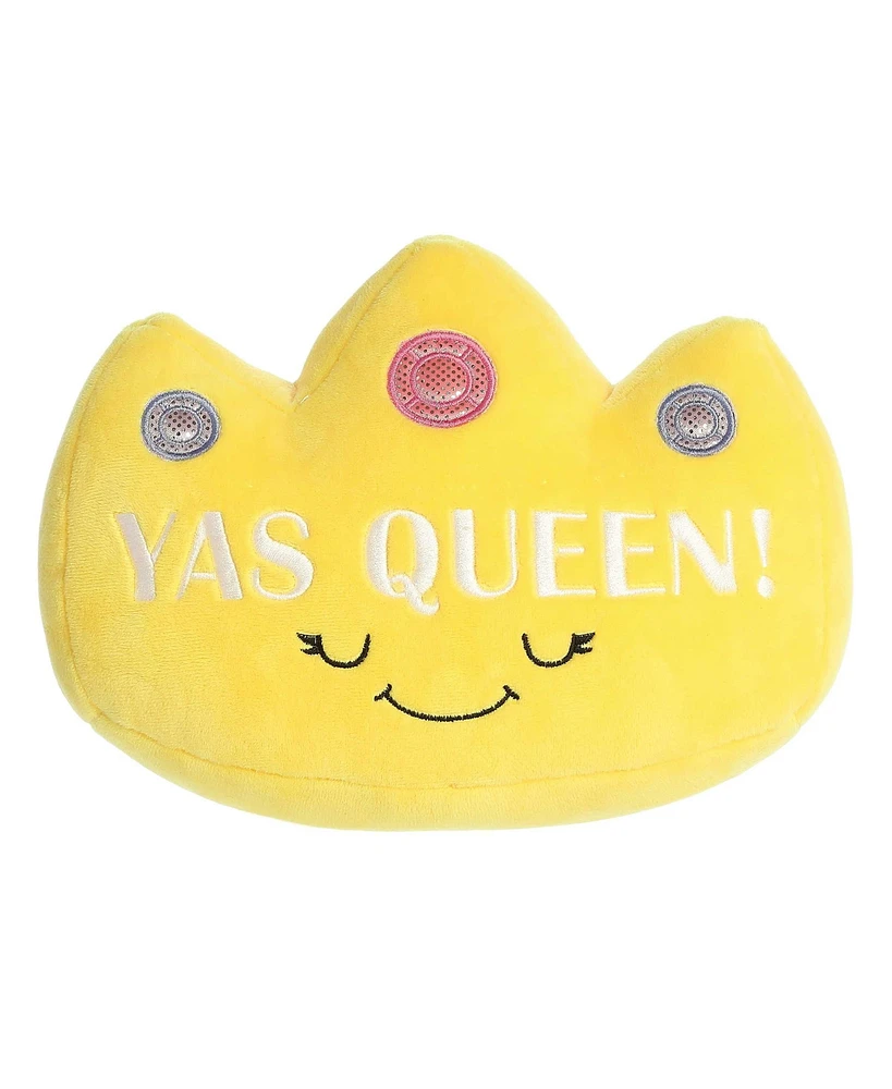 Aurora Small Yas Queen! Crown Just Sayin' Witty Plush Toy Yellow 7"