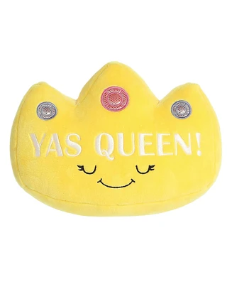 Aurora Small Yas Queen! Crown Just Sayin' Witty Plush Toy Yellow 7"