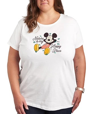 Air Waves Trendy Plus Mickey Mouse Earth Day Graphic T-shirt