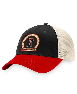 Men's Top of the World Black Texas Tech Red Raiders Refined Trucker Adjustable Hat