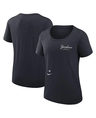 Women's Nike Navy New York Yankees Authentic Collection Performance Scoop Neck T-shirt