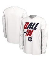 Men's Nike White Gonzaga Bulldogs Ball In Bench Long Sleeve T-shirt