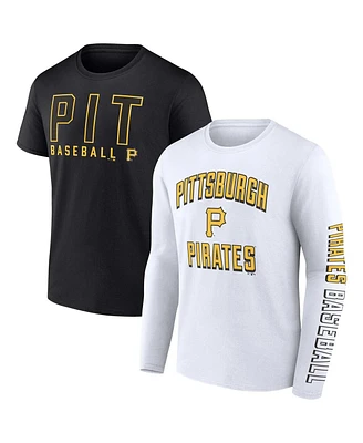 Men's Fanatics Black, White Pittsburgh Pirates Two-Pack Combo T-shirt Set