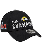 Youth Boys and Girls New Era Black Los Angeles Rams Super Bowl Lvi Champions Locker Room Trophy Collection 9FORTY Snapback Adjustable Hat