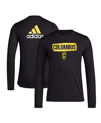 Men's adidas Black Columbus Crew Local Pop Aeroready Long Sleeve T-shirt