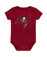 Baby Boys and Girls Red, Pewter, Gray Tampa Bay Buccaneers Born to Be 3-Pack Bodysuit Set