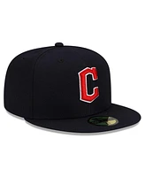 Men's New Era Navy Cleveland Guardians Road Authentic Collection On-Field 59FIFTY Fitted Hat