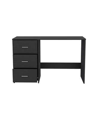 Depot E-shop Azalea 3 Drawers Writing Desk, Black