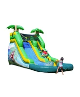 JumpOrange 12' Safari Commercial Grade Water Slide with Pool for Kids and Adults (with Blower), Water Cannon, Wet Dry Use, Outdoor Indoor, Big Inflata