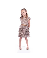 Toddler Serenity Leopard Printed Chiffon Woven Dress