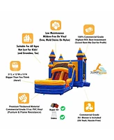 JumpOrange Melting Artic Commercial Grade Bounce House Water Slide Combo with Pool for Kids and Adults (with Blower), Basketball Hoop, Wet Dry Use, Ou