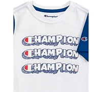 Champion Toddler & Little Boys Short-Sleeve T-Shirt Fleece Shorts, 2 Piece Set