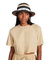 Steve Madden Women's Mixed-Stripe Crochet Bucket Hat